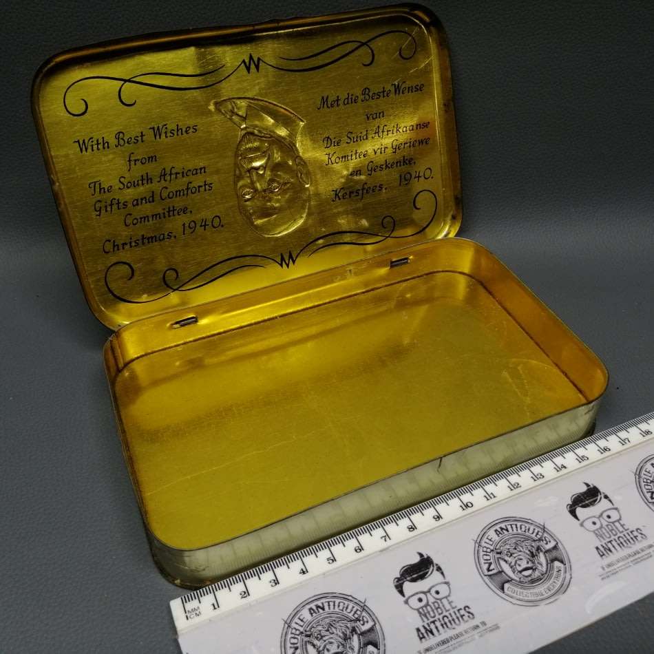 RARE!!! WW2 Chocolate Gift Tin issued to the South African troops in the war in 1940 by Jan Smuts!!!