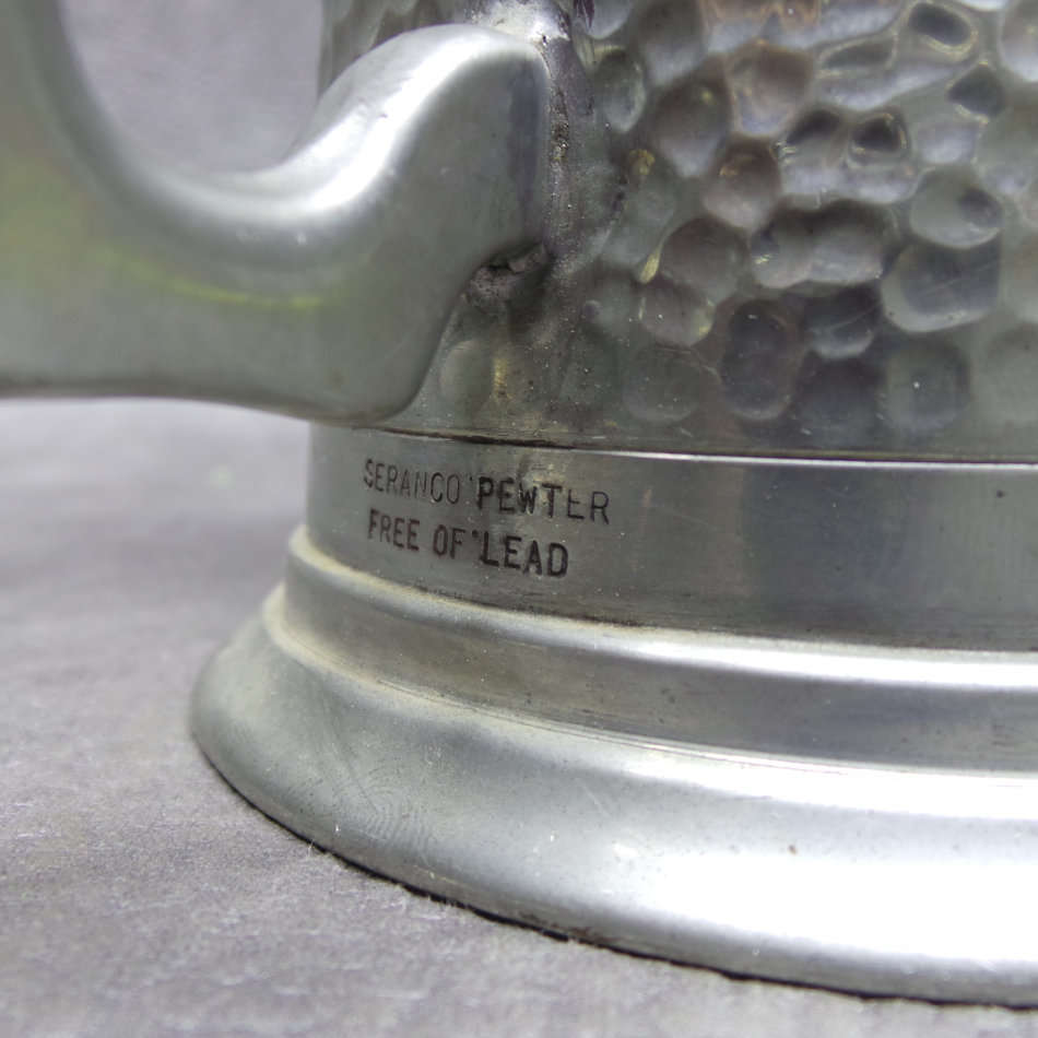 Original Hammered Seranco Pewter Beer Tankard - Chamber of Mines
