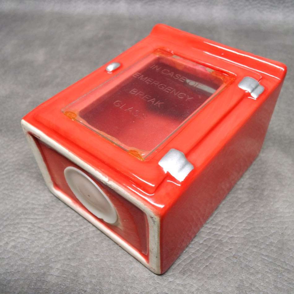 Cool!!! Firemen's Themed Ceramic and Glass Savings Box!!!!
