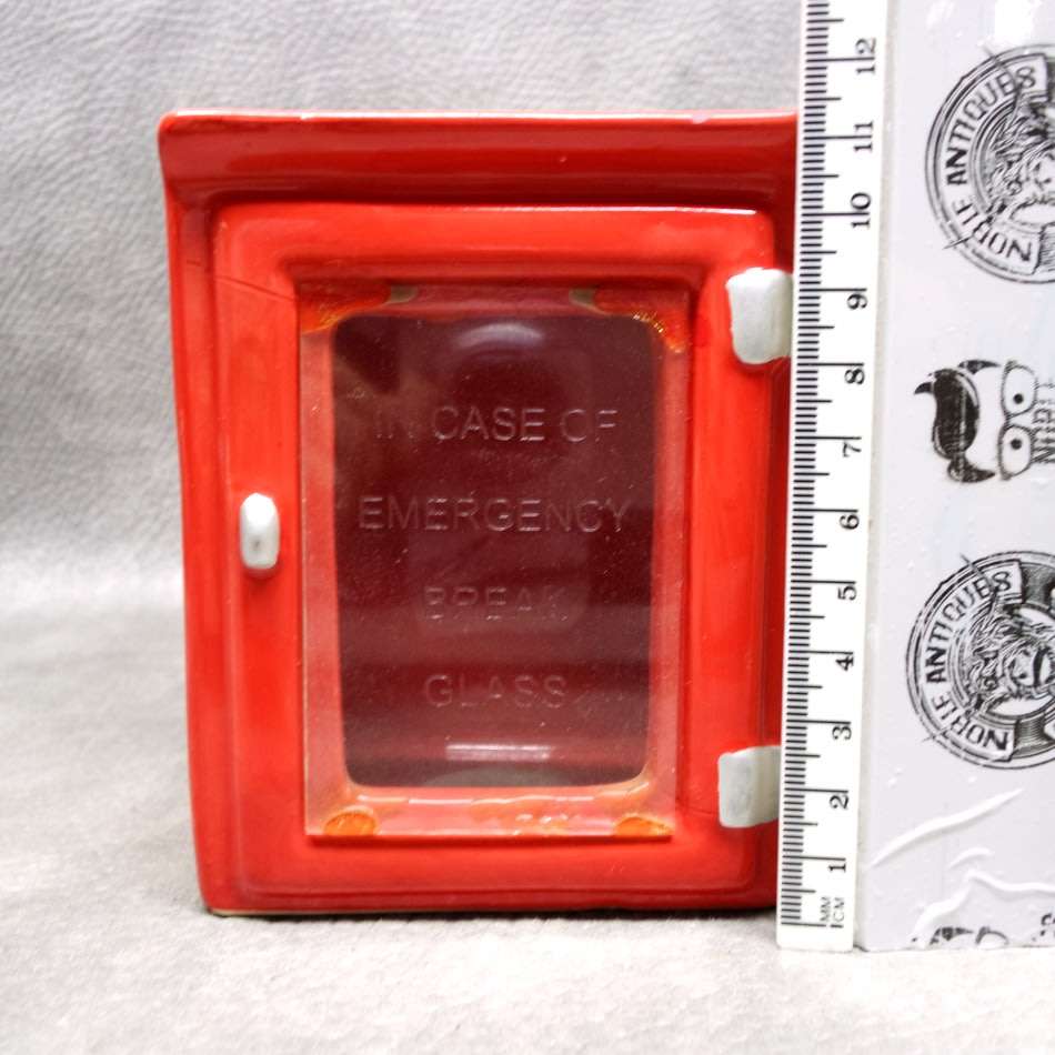 Cool!!! Firemen's Themed Ceramic and Glass Savings Box!!!!