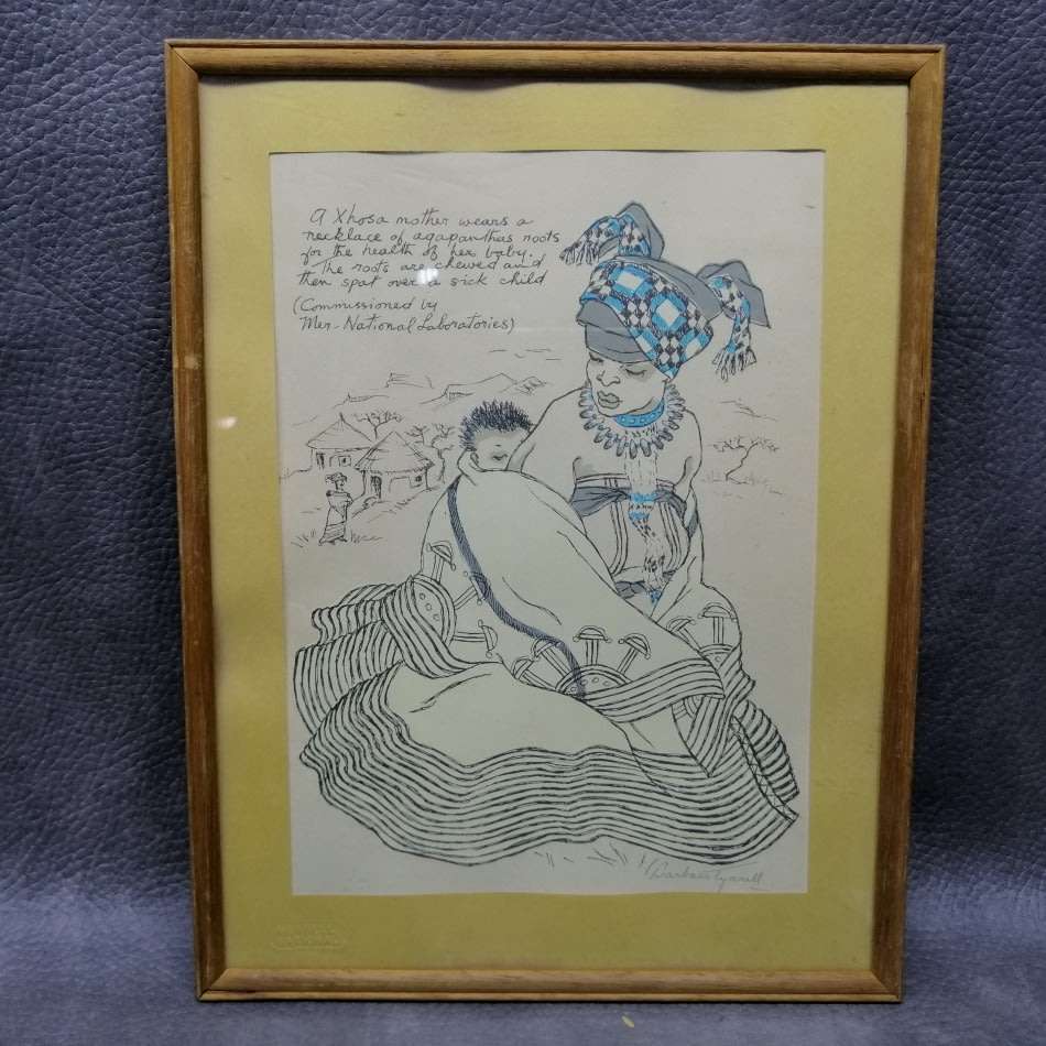 Fantastic!!! Signed Limited Edition Barbara Tyrrell Xhosa Mother and Infant - 1972 (310mm x 230mm)