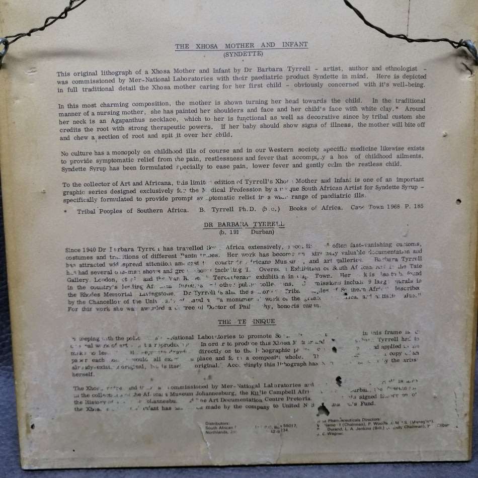 Fantastic!!! Signed Limited Edition Barbara Tyrrell Xhosa Mother and Infant - 1972 (310mm x 230mm)