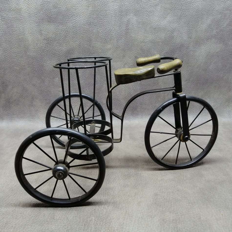 Large Metal and Wood Vintage Bicycle Bottle Carrier!!!