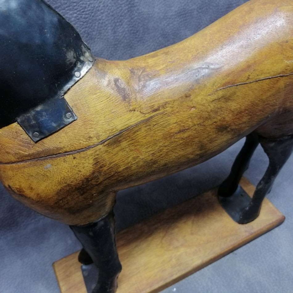 Large Hand Crafted Metal and Wood Body Horse Statue!!!