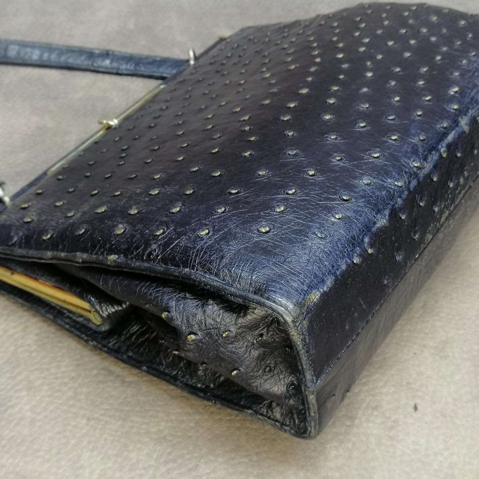 Genuine Ostrich Leather Vintage Ladies Hand Bag!!!