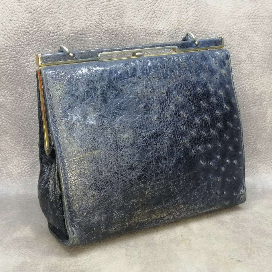 Genuine Ostrich Leather Vintage Ladies Hand Bag!!!