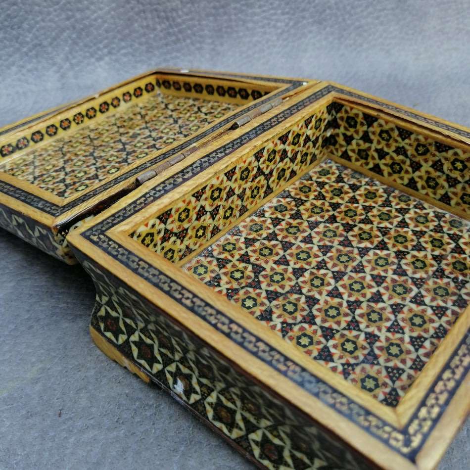 Fantastic!!! Highly Detailed Middle Eastern Wood Inlay Keep Sake Box!!!