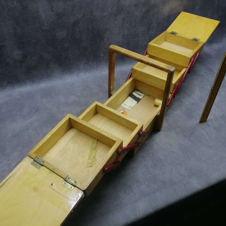 Vintage Wood Multi Level Sewing Box!!! Restoration Or Upcycling