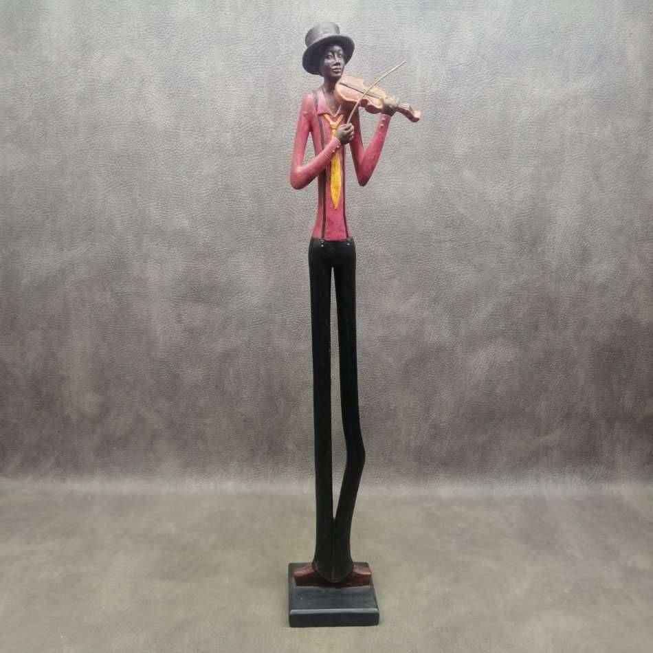 Cool!! Large Slender African Musician - The Violin Player!!! 600mm Tall!!!