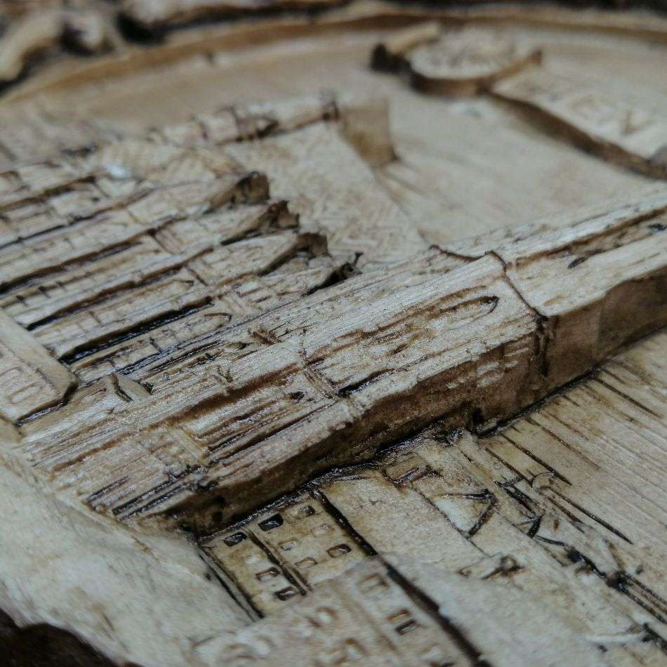 Fantastic!!! Highly Detailed Wood Finish 3D Relief German Wien Display Plate!!!