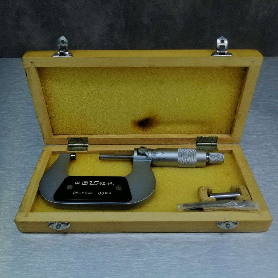 Original Wood Boxed Micrometer 25-50 - Like New