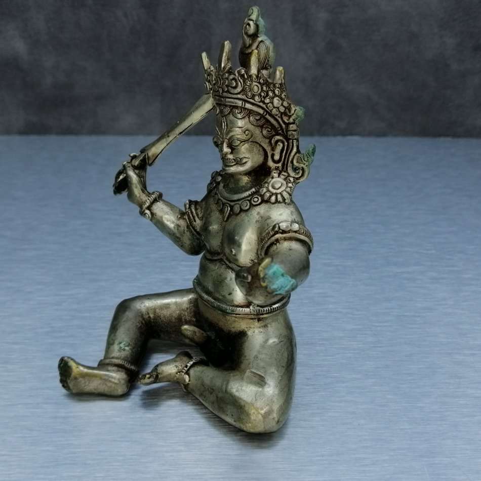Fantastic!!! Highly Detailed Cast Silver Metal Oriental Figurine!!!