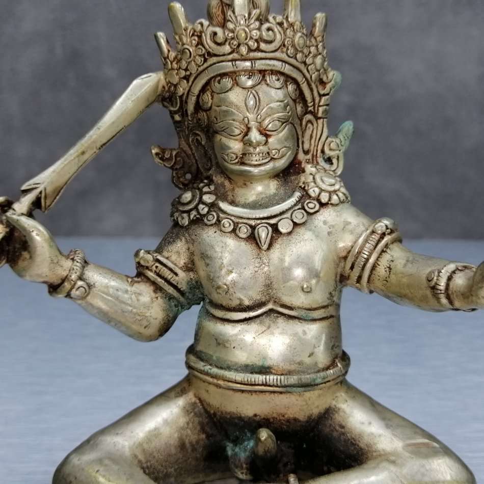Fantastic!!! Highly Detailed Cast Silver Metal Oriental Figurine!!!