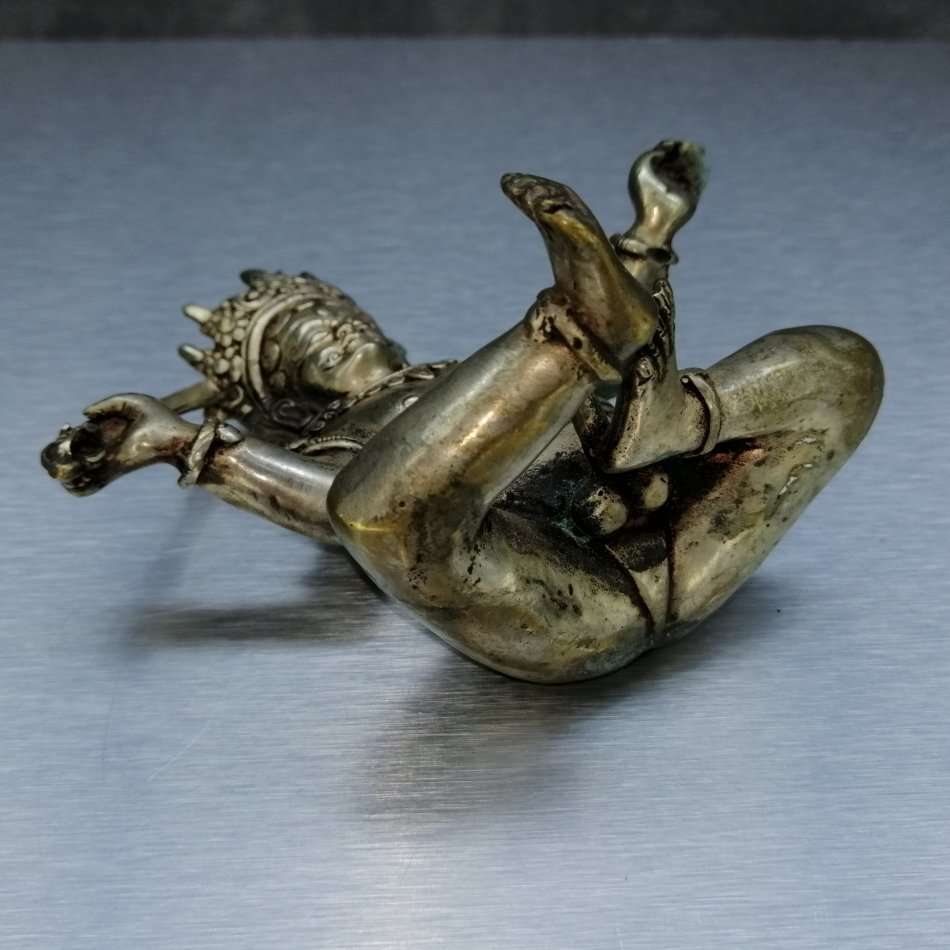 Fantastic!!! Highly Detailed Cast Silver Metal Oriental Figurine!!!