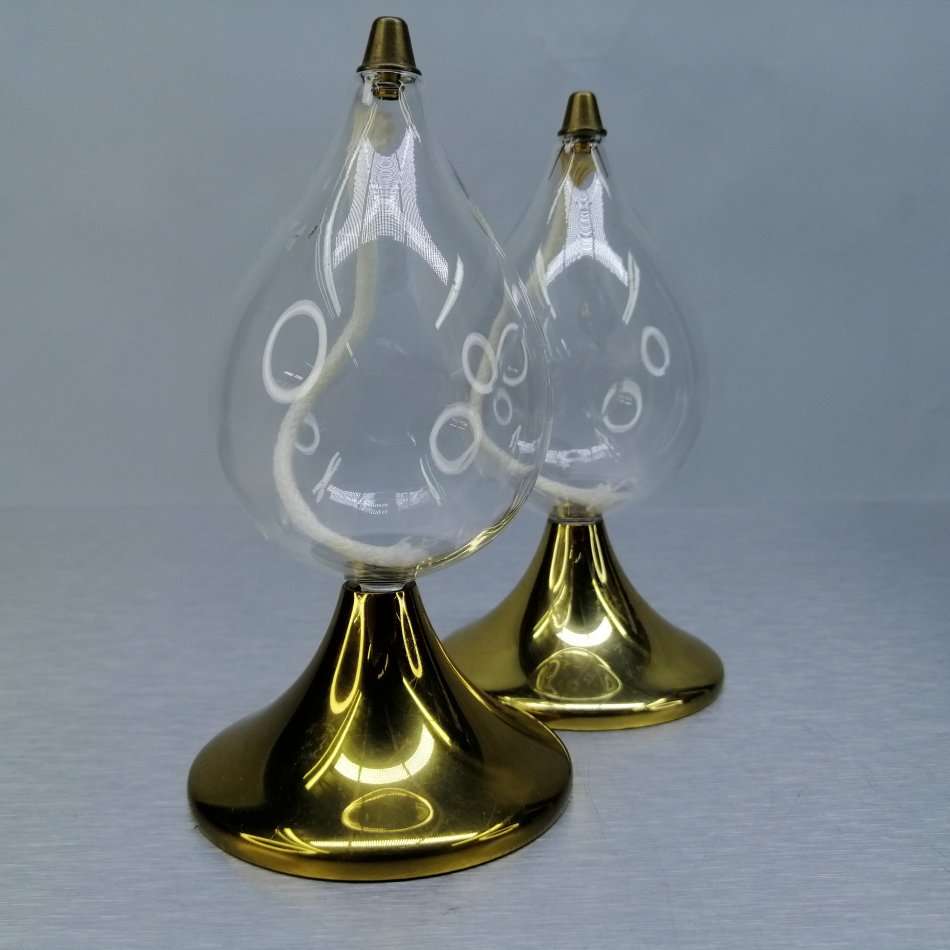 Fantastic!!! Original Freddie Andersen Design Germany Brass and Glass Droplet Lamps!!!