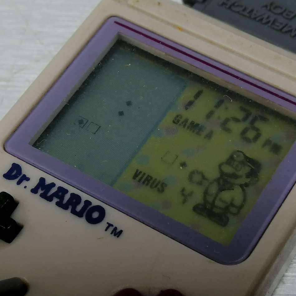 SUPER RARE!!! Original 1992 Mani Nintendo Dr. Mario Game and Watch Wrist Watch!!! Working!!!