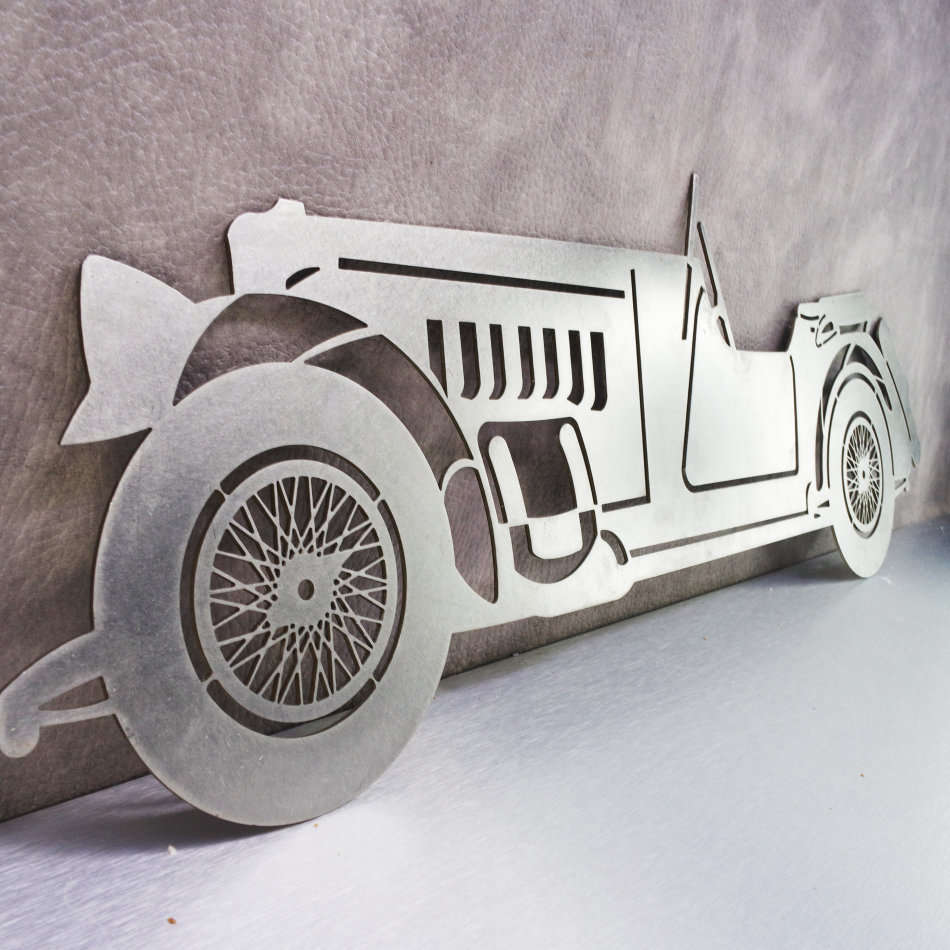 LARGE Stainless Steel Vintage Automobile Cut Out Sign!!!! Over 700mm Long!!!