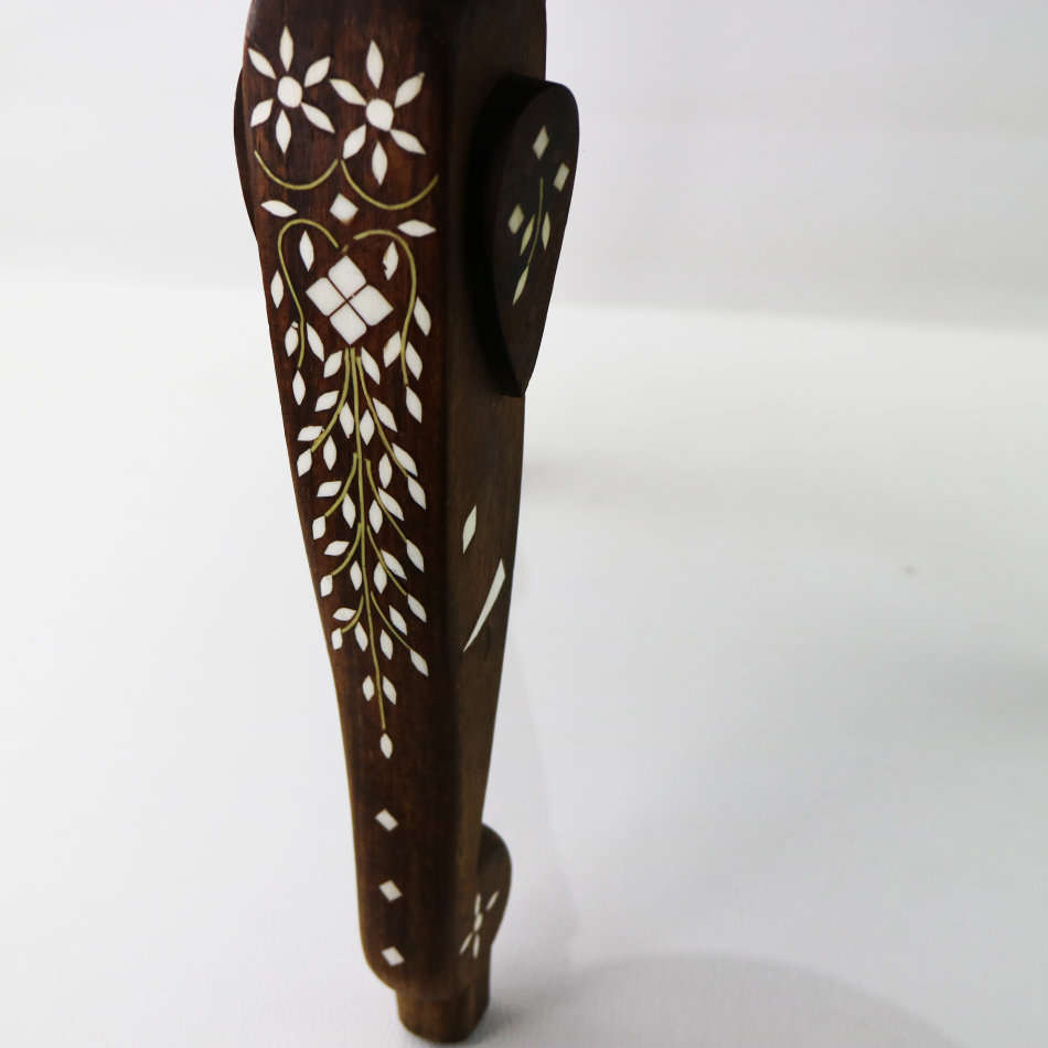 FANTASTIC!!! Original Hand Crafted Wood with Bone, Brass and Mother of Pearl Inlay Side Table!!!