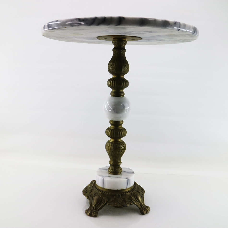 Fantastic!!! Vintage Decorative Footed Cast Brass and Marble Side Table!!!!