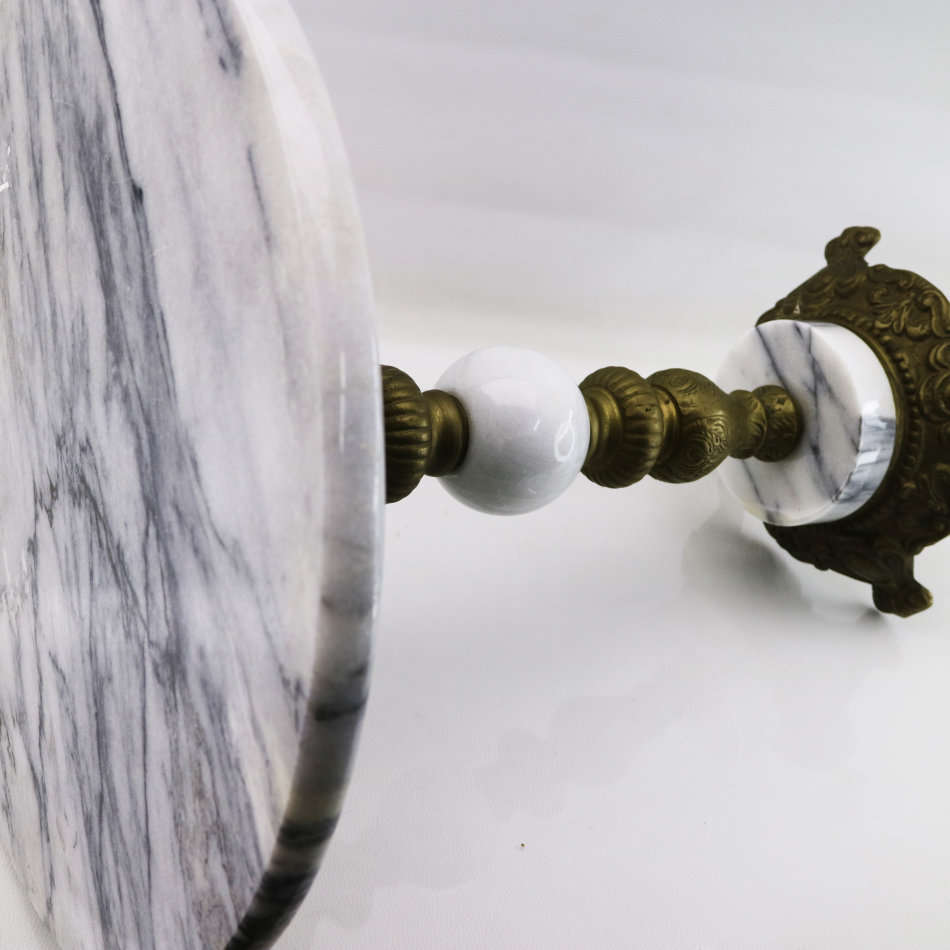 Fantastic!!! Vintage Decorative Footed Cast Brass and Marble Side Table!!!!