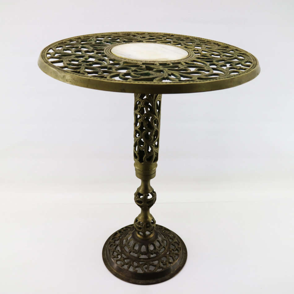 Fantastic!!! Vintage Highly Decorative Cast Brass and Marble Side Table!!!!