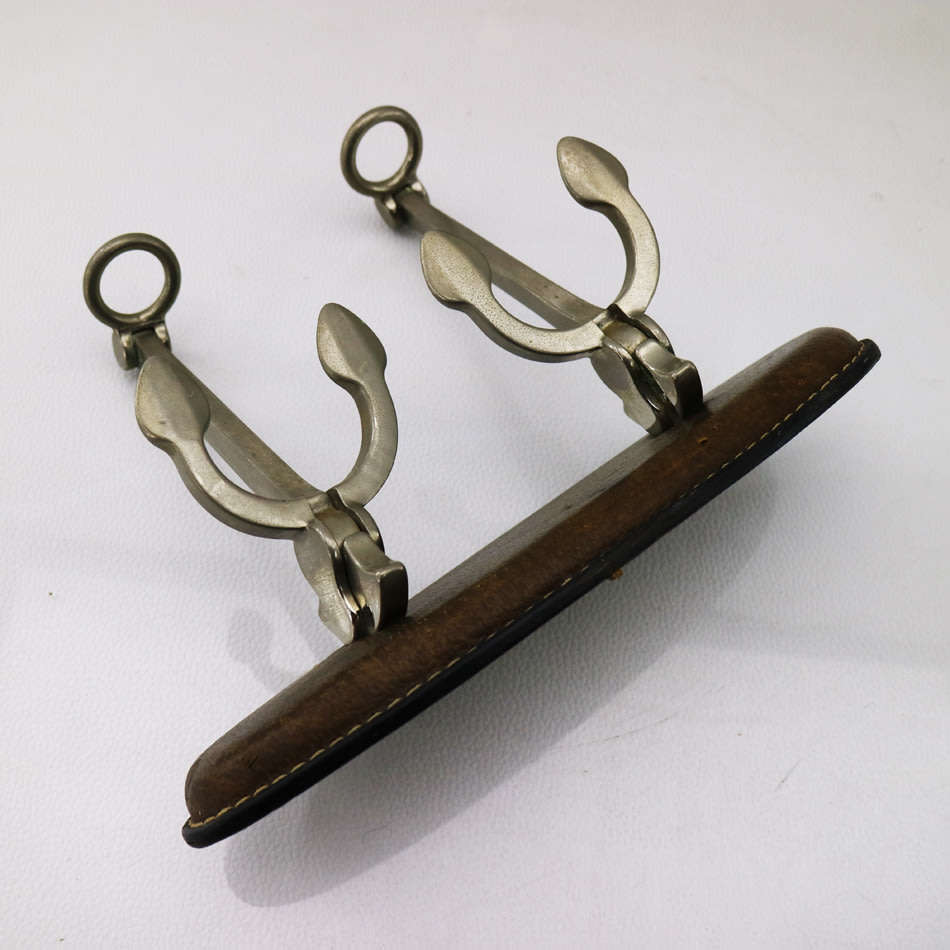 Fantastic!!! Two Cast Metal Ship Anchors On Leather Base Pipe Stands!!!