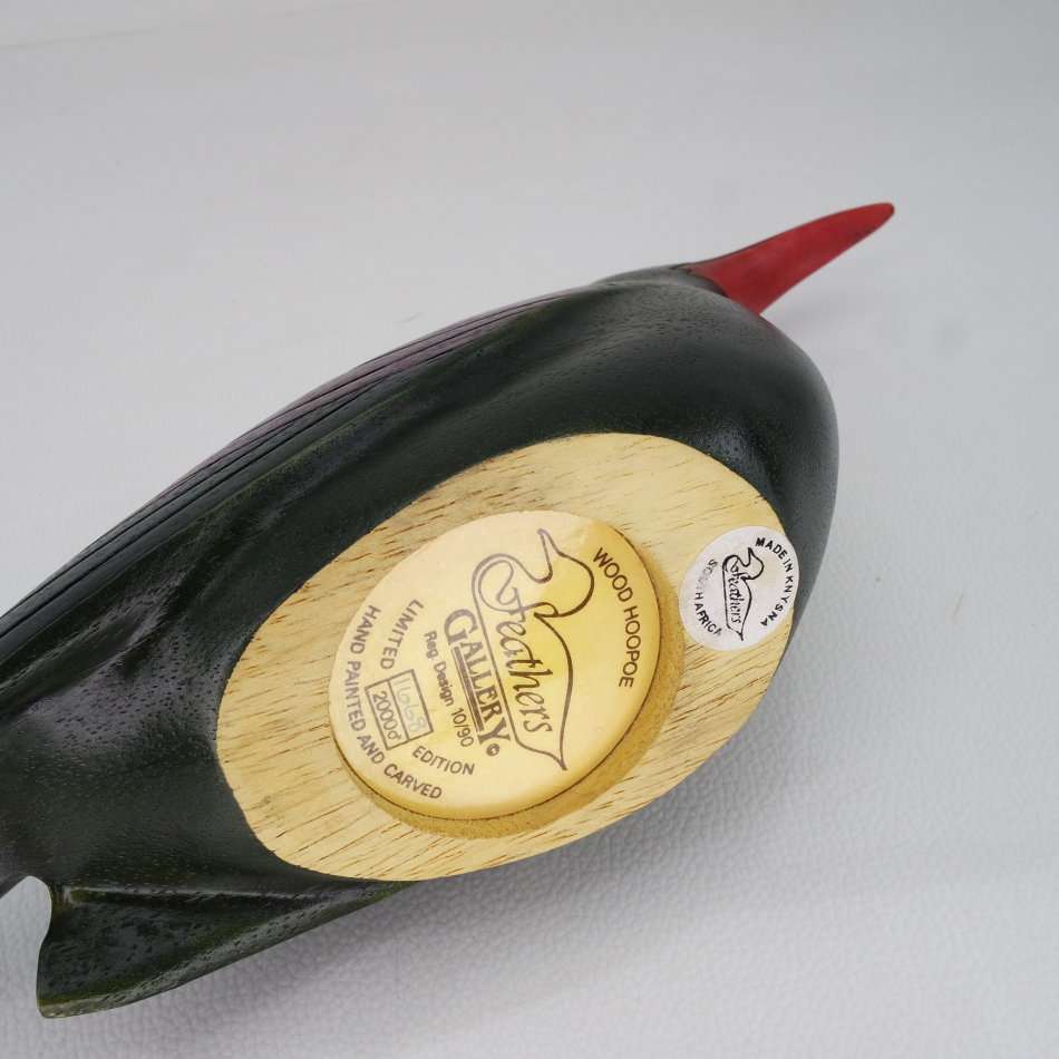 Original Numbered Feathers Gallery Hand Crafted Wood Hoopoe !!! 1668/2000 (Like New)