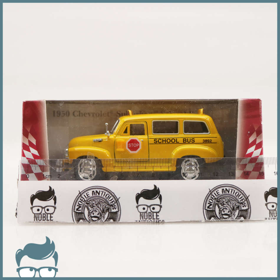 Boxed, Highly Detailed Die Cast Metal 1950 Chevrolet Suburban School Bus Scale 1:43!!!