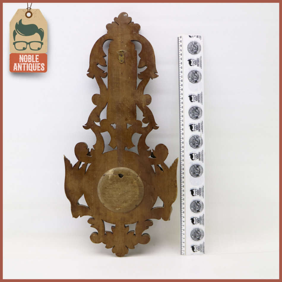 Highly Detailed Antique Wood Carved Barometer, Complete Not Tested!!!