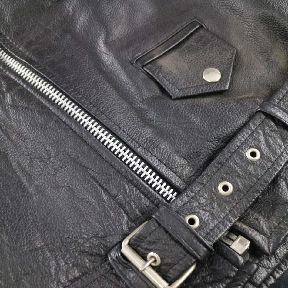 Original Hide Design Genuine Leather Ladies Biker Jacket With Hand Tooled INDIAN on Reverse!!!