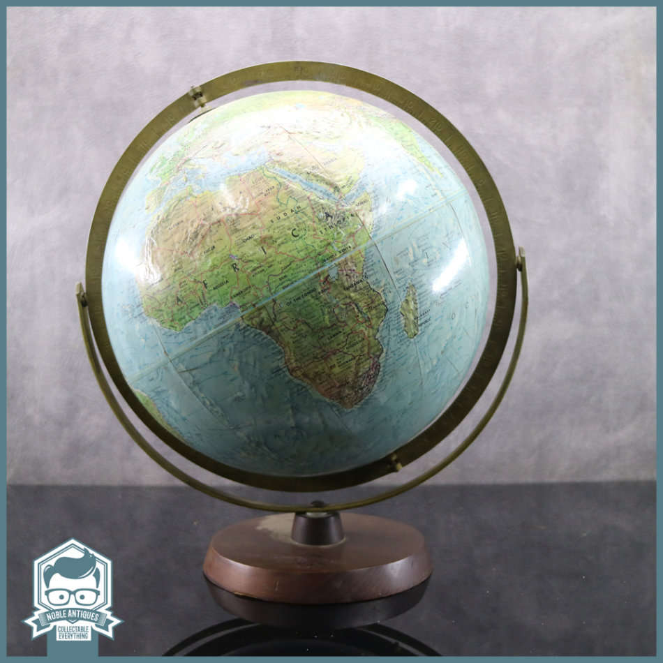 LARGE Vintage Metal Frame Readers Digest World Globe!!!
