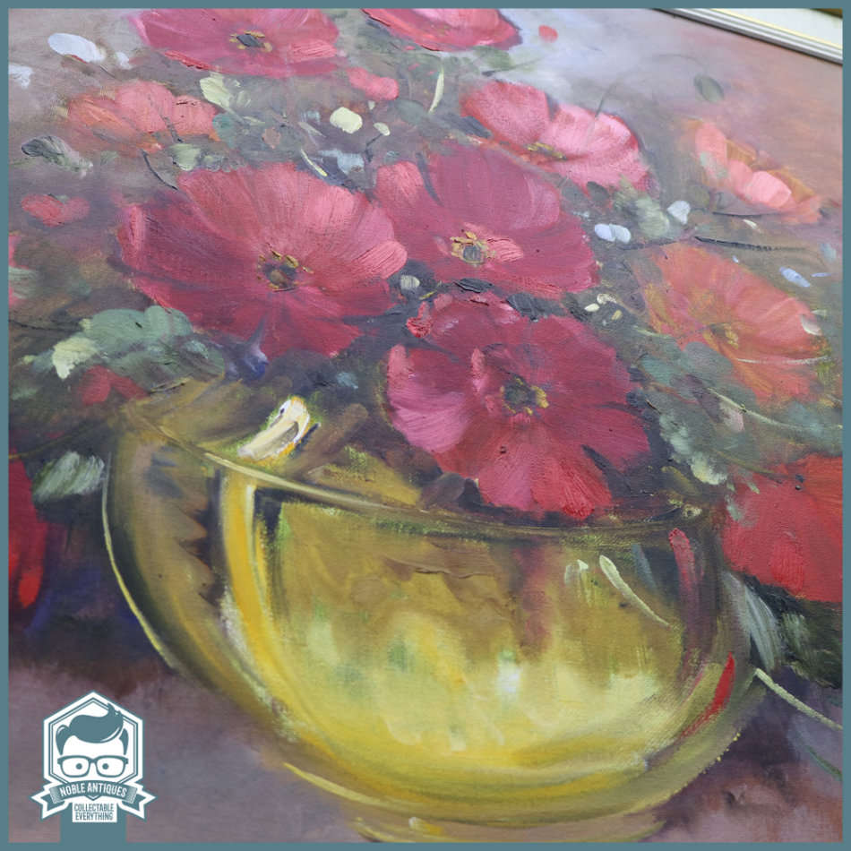 LARGE Listed SA Artist Daphne Kohn Still Life Flowers Oil On Board!!! 1200mm x 900mm