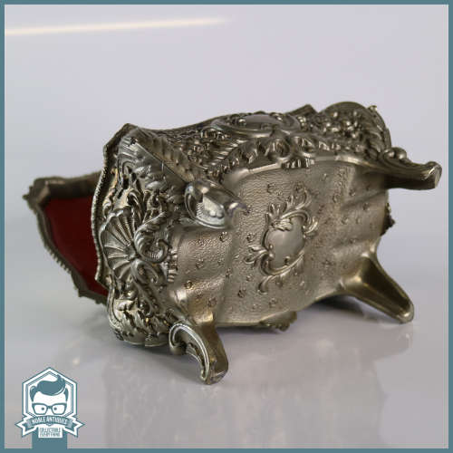 Magnificent!!! Highly Decorative Silver Metal With Enamel Inlay Jewelry or Trinket Box!!!