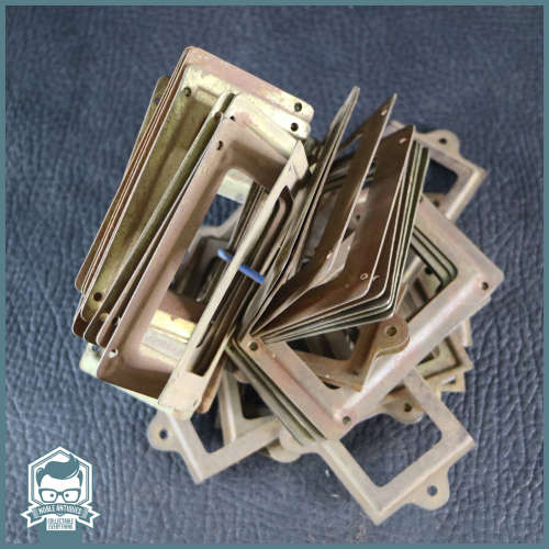 Massive Vintage Brass and Metal Shelf Labeling Fixtures - Over 40!!! Bis For All!!!