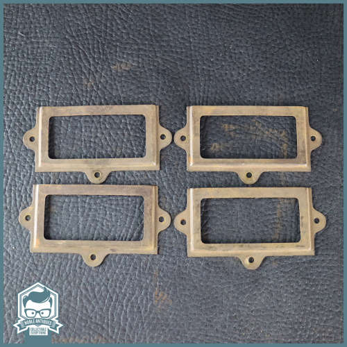 Massive Vintage Brass and Metal Shelf Labeling Fixtures - Over 40!!! Bis For All!!!