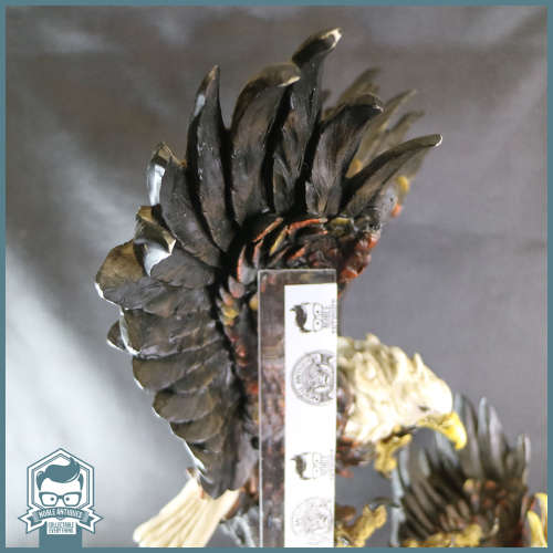 MASSIVE American Bald Eagles In Flight On Wood Plinth Statue - The Juliana Collection!!! 700mm Tall!