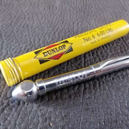 RARE!!! 1950`s Original Dunlop Lithographed Tin Tubed Tyre Pressure Meter!!!
