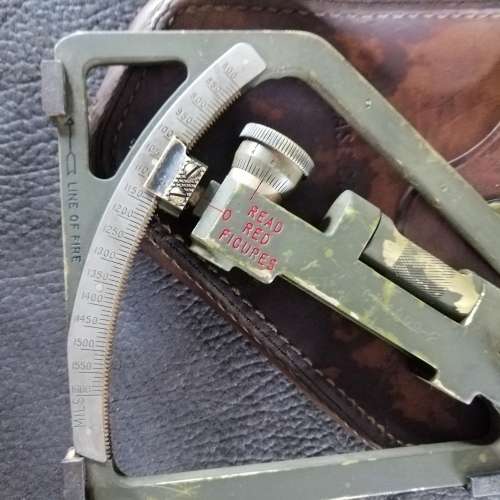 RARE!!! WWII 1943 MILITARY GUNNERS QUADRANT With Leather Carry Case!!!