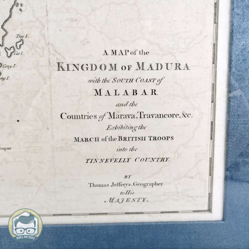Antique Framed Kingdom of Madura Map - By Thomas Jefferys Circa 1700`s!!!