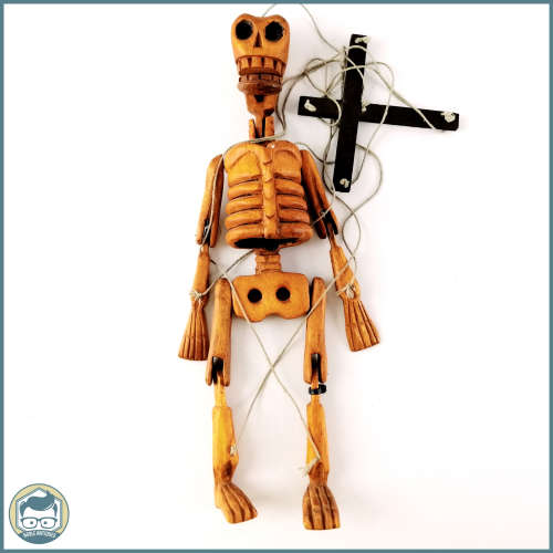 Detailed Hand Carved Articulated Wood Skeleton Puppet!!! 40cm Tall