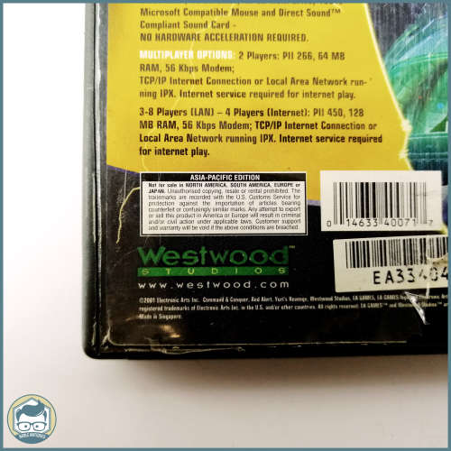 2001 Command and Conquer Yuri`s Revenge (Case and Disk Good Condition)