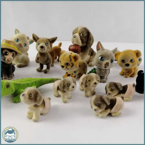 Vintage Fuzzy Flocked Animal Collection!!!