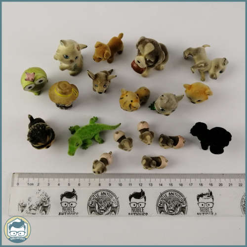 Vintage Fuzzy Flocked Animal Collection!!!