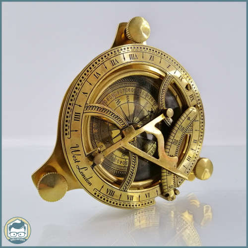 Original Solid Brass Sundial and Compass!!!