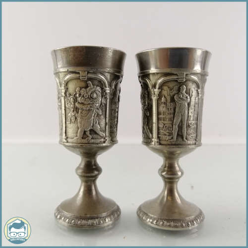 Two Small Highly Detailed Pewter Goblets!!!