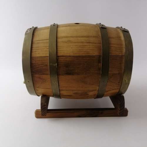 Large Wood And Brass Barrel Bar Display!!!
