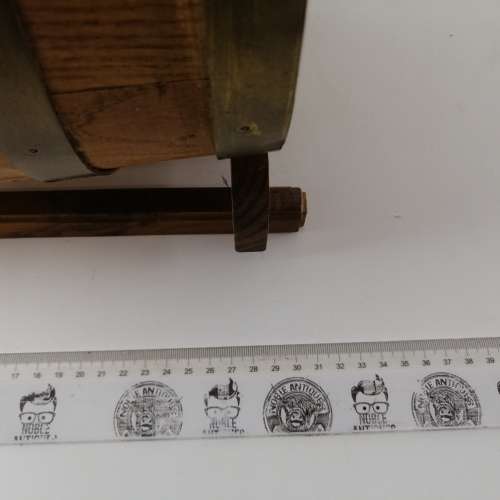 Large Wood And Brass Barrel Bar Display!!!