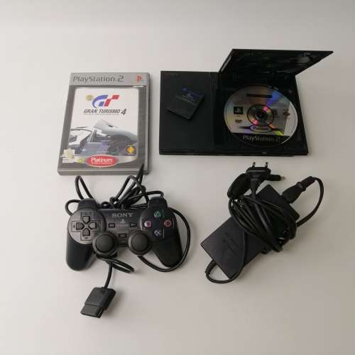 Original Playstation 2 Black Slimline Console, Remote and Game!! No TV Cable, Working!!!