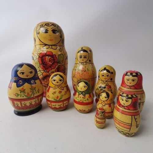 Hand Crafted Russian Nesting Doll Collection - Display Only, Not all Complete!!!