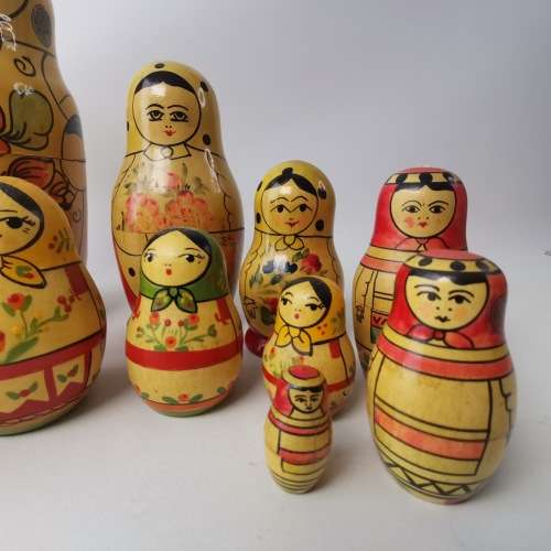 Hand Crafted Russian Nesting Doll Collection - Display Only, Not all Complete!!!